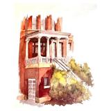 2 Watercolor Art Prints - Old St. Thomas Academy Building and Broadway Music Theatre Scene