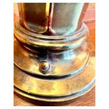 Set of 3 Brass Table Lamps with Fabric Shades