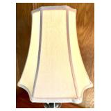 Set of 3 Brass Table Lamps with Fabric Shades