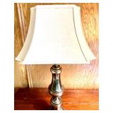 Set of 3 Brass Table Lamps with Fabric Shades