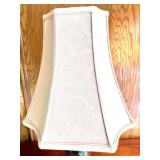 Set of 3 Brass Table Lamps with Fabric Shades