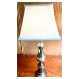 Set of 3 Brass Table Lamps with Fabric Shades