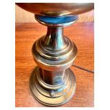 Set of 3 Brass Table Lamps with Fabric Shades