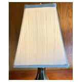 Set of 3 Brass Table Lamps with Fabric Shades