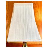 Set of 3 Brass Table Lamps with Fabric Shades