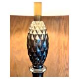 Set of 3 Brass Table Lamps with Fabric Shades
