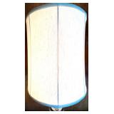 Set of 3 Brass Table Lamps with Fabric Shades