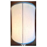 Set of 3 Brass Table Lamps with Fabric Shades