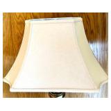 Set of 3 Brass Table Lamps with Fabric Shades