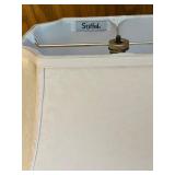 Set of 3 Brass Table Lamps with Fabric Shades