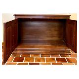 Vintage Wooden Lowboy Buffet Cabinet with Carved Floral Doors