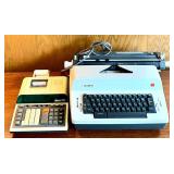 Olympia Electric Typewriter and Ibico 1232 Printing Calculator Set