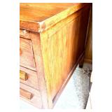 Vintage Wooden Office Desk with 7 Drawers