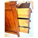 Vintage Wooden Office Desk with 7 Drawers