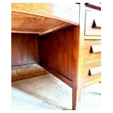 Vintage Wooden Office Desk with 7 Drawers