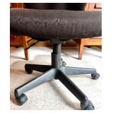 Adjustable Black Office Chair with Rolling Base and Chair Mat