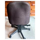 Adjustable Black Office Chair with Rolling Base and Chair Mat