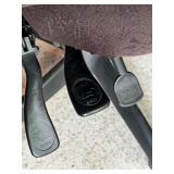 Adjustable Black Office Chair with Rolling Base and Chair Mat