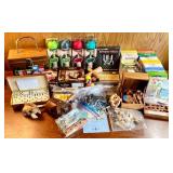 Collection of Wooden Puzzles, Kendama Toys, and Game Sets with Decorative Wood Box