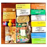 Collection of Wooden Puzzles, Kendama Toys, and Game Sets with Decorative Wood Box