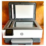 HP OfficeJet Pro 8025e All-in-One Printer and Black Desk Lamp