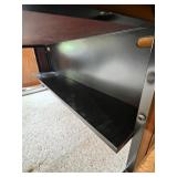 Wood Grain Laminate Office Desk with Metal Legs and Lower Shelf