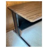 Wood Grain Laminate Office Desk with Metal Legs and Lower Shelf