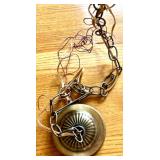 Vintage Stained Glass Pendant Lamp with Chain and Canopy