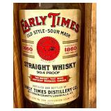 Early Times Heritage Edition Bottle, 5 Wooden Crates, and 4 Grolsch Swing-Top Bottles Collection