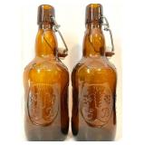 Early Times Heritage Edition Bottle, 5 Wooden Crates, and 4 Grolsch Swing-Top Bottles Collection