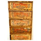 Early Times Heritage Edition Bottle, 5 Wooden Crates, and 4 Grolsch Swing-Top Bottles Collection
