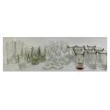 Collection of Assorted Clear Glass Shot and Cordial Glasses
