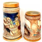 Collection of Beer Steins and Mug with Barware Accessories