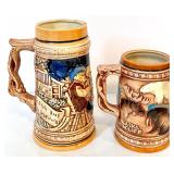 Collection of Beer Steins and Mug with Barware Accessories