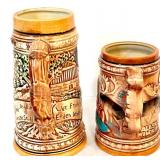 Collection of Beer Steins and Mug with Barware Accessories