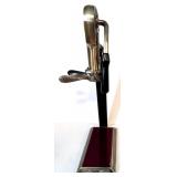 Heavy-Duty Vintage Style Tabletop Wine Bottle Corker with Ornate Metal Base and Wine Art