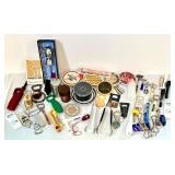 Collection of Vintage and Novelty Bottle Openers with Barware Accessories