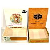 Vintage Pinback Buttons and Keychains Collection with Cigar Boxes