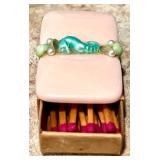 Large Collection of Vintage Matchbooks and Matchboxes with Decorative Seahorse Box