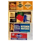 Large Collection of Vintage Matchbooks and Matchboxes with Decorative Seahorse Box