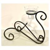 Outdoor Garden Decor Collection: Bird Feeders, Copper Planter Trio, and Metal Candle Holder