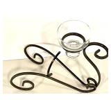 Outdoor Garden Decor Collection: Bird Feeders, Copper Planter Trio, and Metal Candle Holder