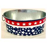 Patriotic American Flag Lot with Decorative Tubs and Mini Flags