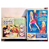 Vintage Board Games and Classic Toys Collection with Barbie Drawing Sets, Lincoln Logs, Pictionary and More