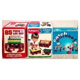 Vintage Board Games and Classic Toys Collection with Barbie Drawing Sets, Lincoln Logs, Pictionary and More