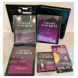 Large Collection of Financial, Health, and Self-Help Books with Choose To Be Rich Workbook Set