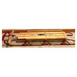Flexible Flyer III Vintage Wooden Snow Sled with Steel Runners