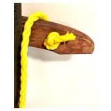 Vintage Fleetwing Wooden Sled with Metal Runners and Yellow Rope