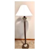 Traditional Floor Lamp with Shade and Ornate Base