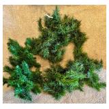 Collection of Holiday Wreaths and Artificial Greenery Decor including Vintage Kugel Heavy Silver Ornaments